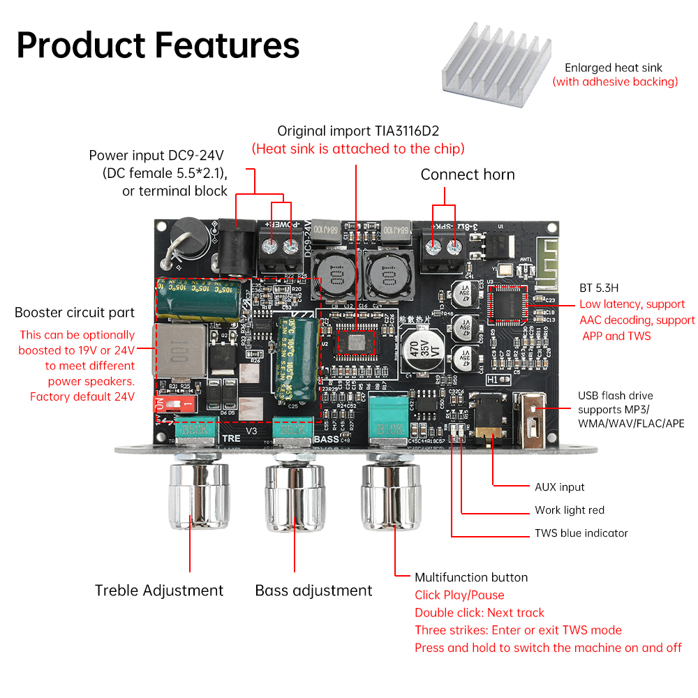 2PCS ZK-1001U Mono 100W Blueto - Diy Electronics Cabinet review and price